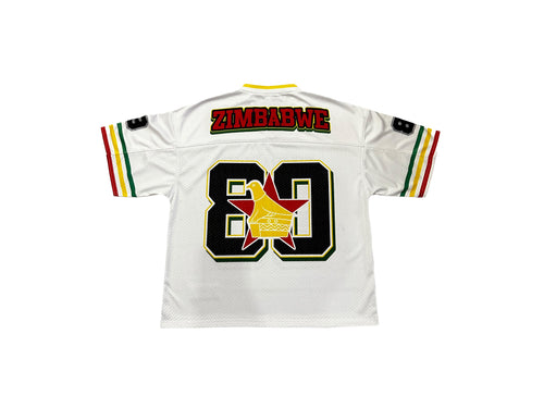 Zimbabwe 🇿🇼 1980' Mesh Jersey - White