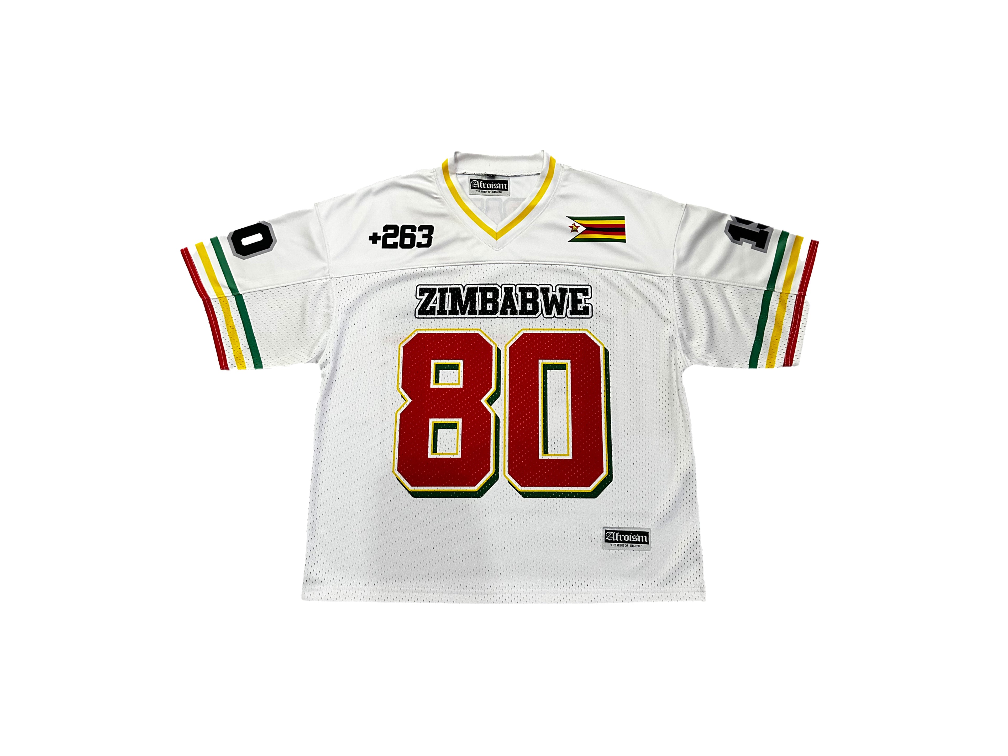 Zimbabwe 🇿🇼 1980' Mesh Jersey - White